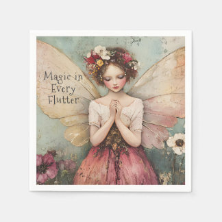 Serviette En Papier Jardin de fleur fantaisie magique personnalisée