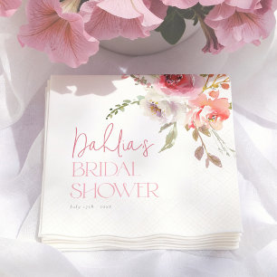 Serviette En Papier Jardin de fleurs à l'aquarelle pour une fête prénu