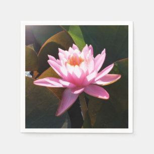 Serviette En Papier Jardin d'eau rose rose Nénuphar éclairé