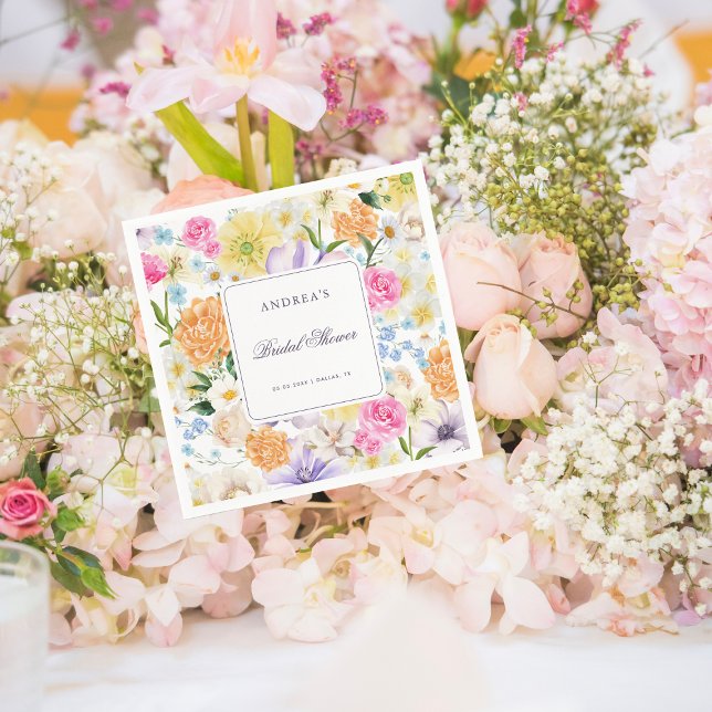 Serviette En Papier Jardin d'été Bright Floral Fête des mariées (Créateur téléchargé)