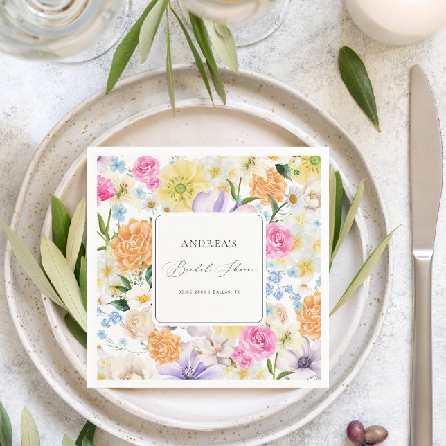 Serviette En Papier Jardin d'été Fête de printemps Fête des mariées fl (Créateur téléchargé)