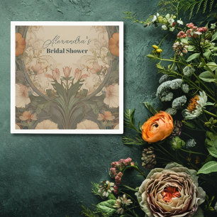 Serviette En Papier Jardin Enchanté Art Nouveau Fête de Mariage