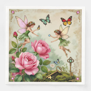 Serviette En Papier Jardin Enchanté des Fées Florales