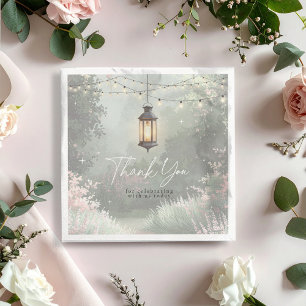 Serviette En Papier Jardin enchanté Merci rose ID1163