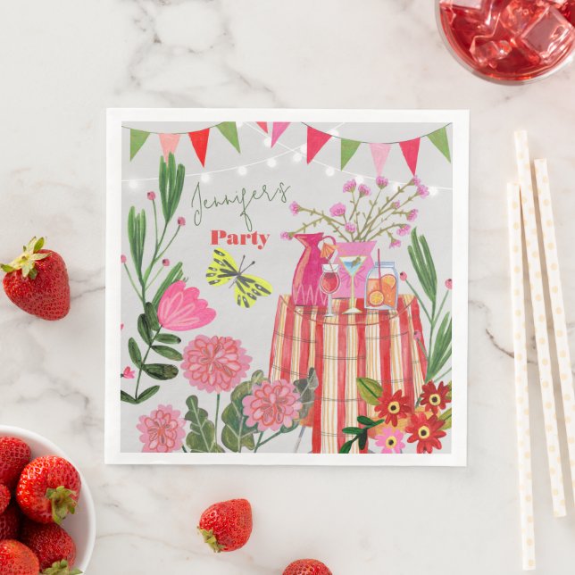 Serviette En Papier Jardin fête anniversaire (En situation)