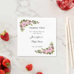 Serviette En Papier Jardin Fleurs Baby shower Merci papier Napkin