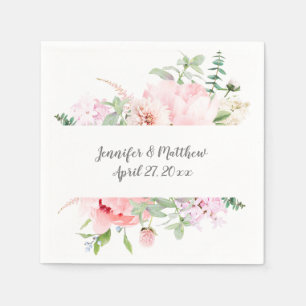 Serviette En Papier Jardin Floral Aquarelle Sauvage