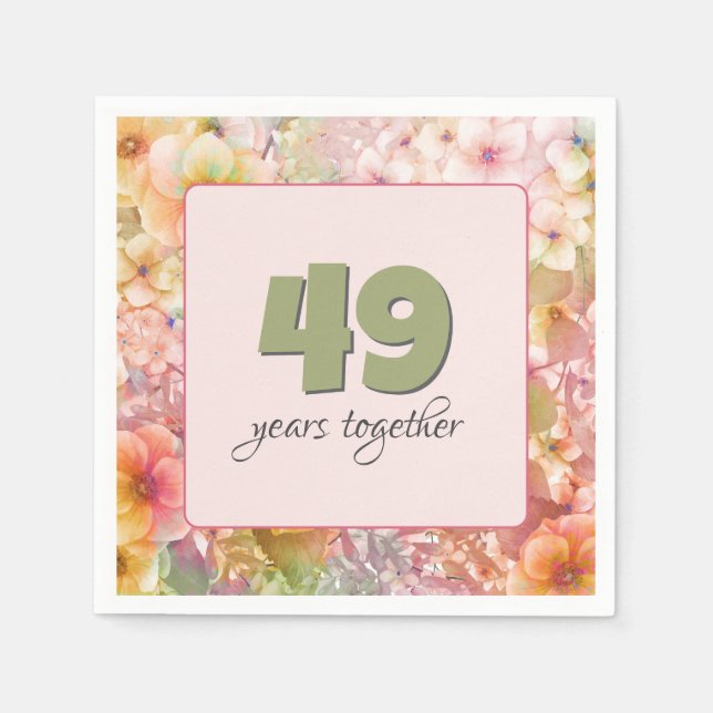 Serviette En Papier Jardin floral Cosmos, 49e anniversaire (Devant)