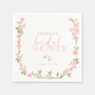 Serviette En Papier Jardin Floral Élégant de Pêche pour Baby Shower de