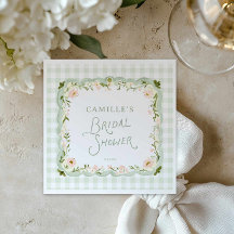 Jardin Floral Gingham Shower de Mariage