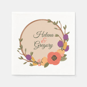 Serviette En Papier Jardin Floral Mariage personnalisé