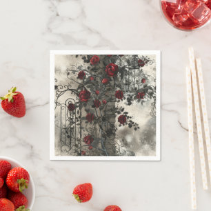 Serviette En Papier Jardin gothique victorien Rose Motif