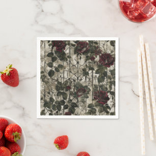 Serviette En Papier Jardin gothique victorien Rose Motif