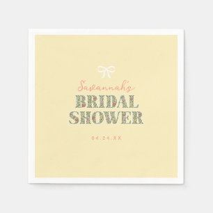 Serviette En Papier Jardin Jaune Floral Fête de Mariage