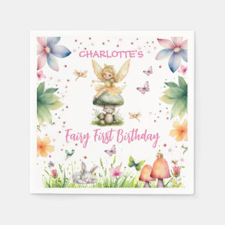 Serviette En Papier Jardin magique Fée 1er anniversaire