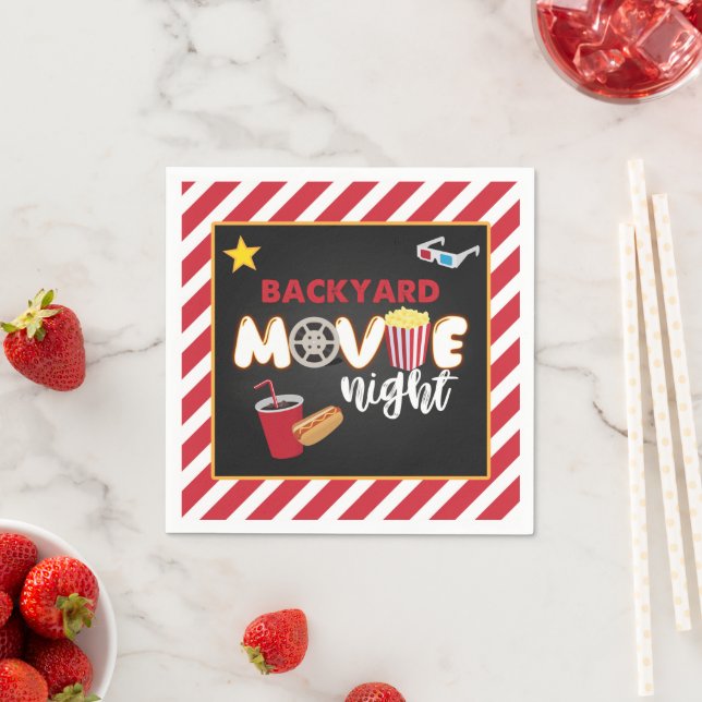 Serviette En Papier Jardin Nuit de cinéma Napkin (En situation)