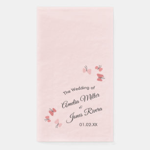 Serviette En Papier Jardin Papillons Roses Romantique Mariage Simple B