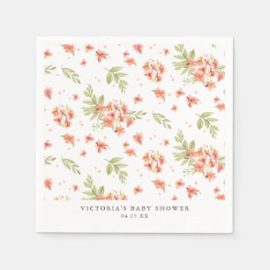 Serviette En Papier Jardin printanier Florals Baby Shower aquarelle