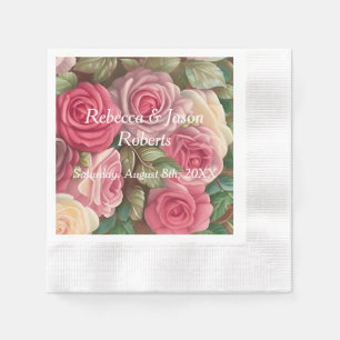 Serviette En Papier Jardin Rose victorien - Bouquet Mariage