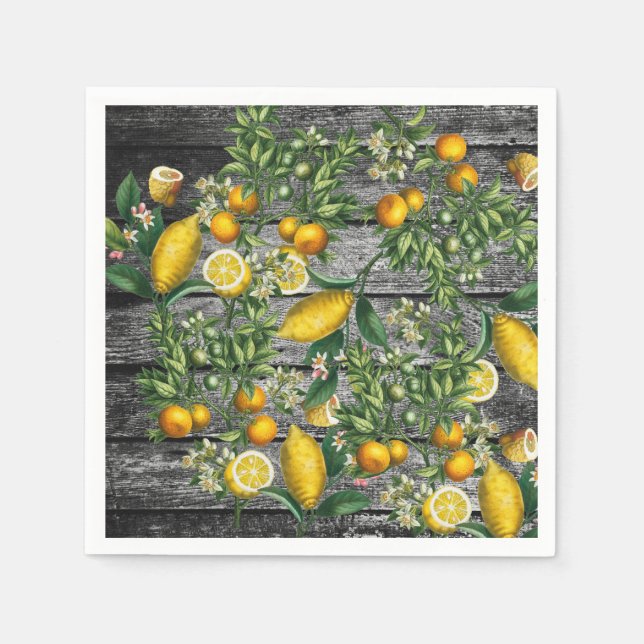 Serviette En Papier Jardin rustique d'agrumes (Devant)