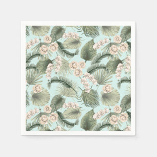 Serviette En Papier Jardin tropical Motif orchidée et palmier