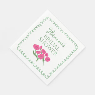 Serviette En Papier Jardin Vert Rose Mariage Fantaisiste
