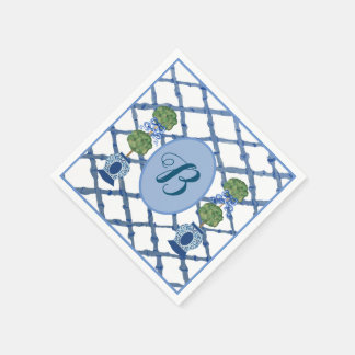Serviette En Papier Jarre à gingembre en chinoiserie de topiaire peint
