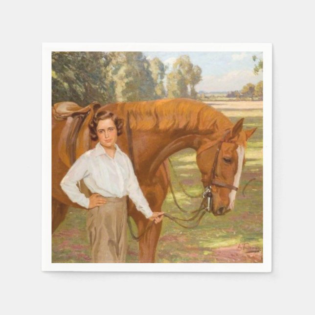 Serviette En Papier Jasmine le Cheval (par Algernon Talmage) (Devant)