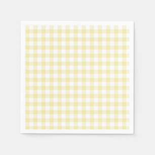 Serviette En Papier Jaune boutonneau gingham classique