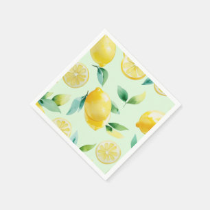 Serviette En Papier Jaune citron jaune à script de mariée