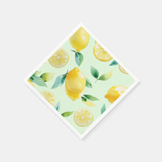 Serviette En Papier Jaune citron jaune à script de mariée (Coin)