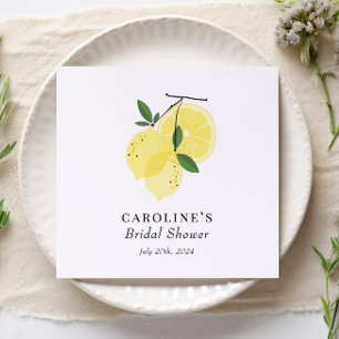 Serviette en papier jaune citron Main Squeeze