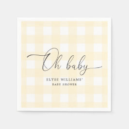 Serviette En Papier Jaune En vichy Oh Bébé Papier Napkin