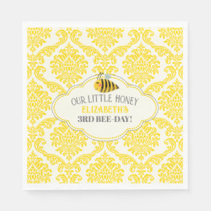 Serviette En Papier Jaune Notre Petit Miel Abeille Papier Anniversaire