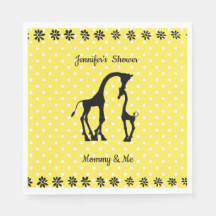 Serviette En Papier Jaune Polka Dot Giraffe Baby shower serviettes