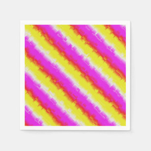 Serviette En Papier Jaune Rose Verre Brisé Arc-en-ciel Rayures