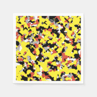 Jaune Rouge Noir Gris Camouflage Camo Fête
