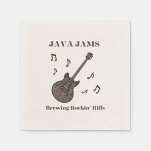 Serviette En Papier Java Jams-Brassin' Riffs Rockin'-Café-Guitare-