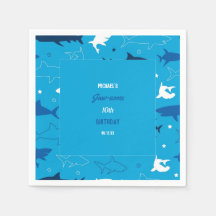 Jaw-some Shark fête d'anniversaire Napkin