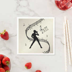 Serviette En Papier Jazz Dance Golden Music Naples