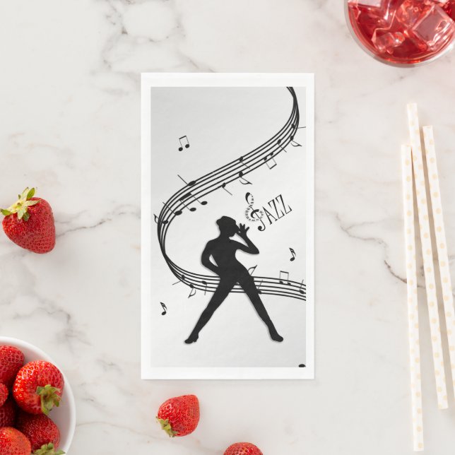 Serviette En Papier Jazz Dance Silver (En situation)