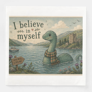 Serviette En Papier Je crois en moi-même Loch Ness Monster fantaisiste