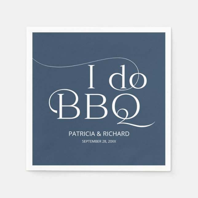 Serviette En Papier Je fais BBQ Engagement Party Blue (Devant)