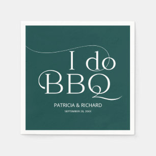 Serviette En Papier Je fais BBQ Engagement Party Vert
