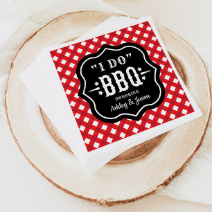 Serviette En Papier Je fais BBQ Red En vichy mariage personnalisé