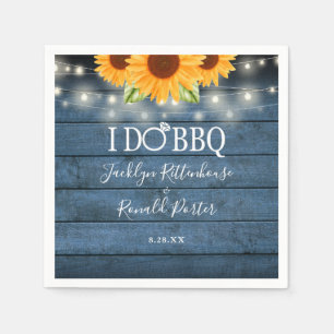 Serviette En Papier Je fais du BBQ Rustic Sunflower Guirlande Lumineus
