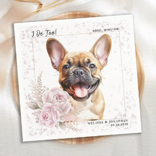 Serviette En Papier Je fais trop Mariage de Chien rose Fleur Français 