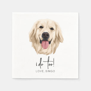 Serviette En Papier Je fais trop Mariage Napkin Golden Retriever Chien