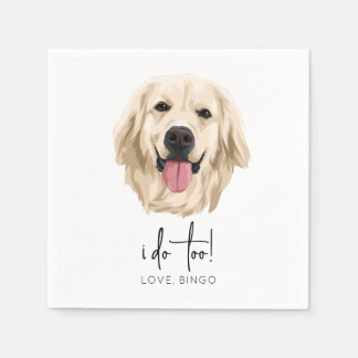 Serviette En Papier Je fais trop Mariage Napkin Golden Retriever Chien