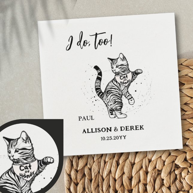 Serviette En Papier Je fais trop mignon Chat d'honneur Mariage personn (Créateur téléchargé)